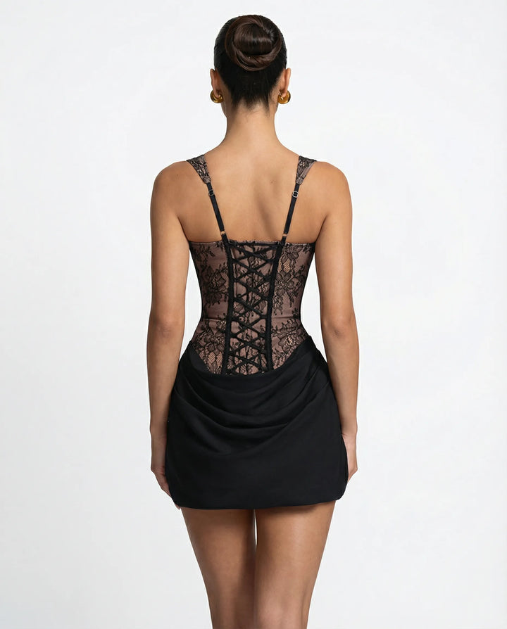 Women's Bodycon Elegant Mini Cocktail Dress with Square Neck