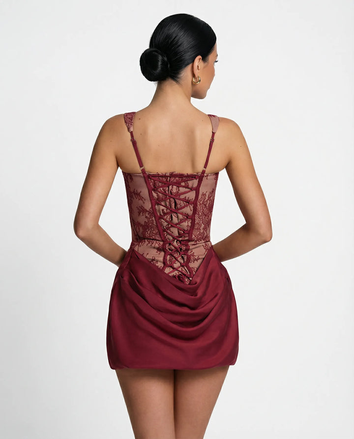 Women's Bodycon Elegant Mini Cocktail Dress with Square Neck