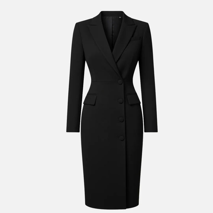 Women's Bodycon Formal Midi Wedding Guest Dress with V-Neck