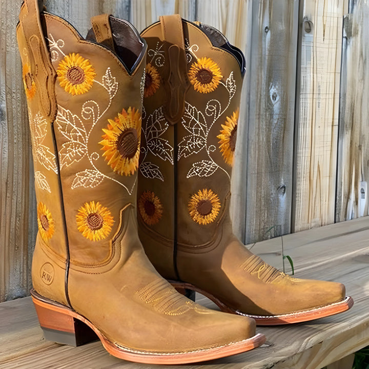 Women's Comfortable Casual Cowboy Boots with Cushioned and Arch Support