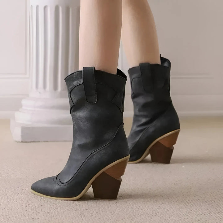 Women's Comfortable Casual Cowboy Boots with Pointed Toe and Cushioned