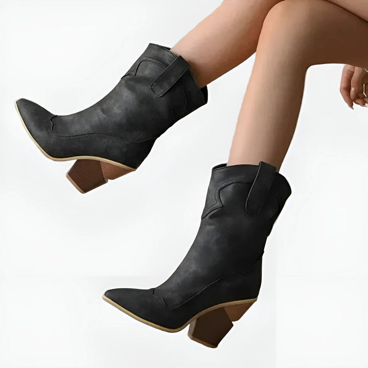 Women's Comfortable Casual Cowboy Boots with Pointed Toe and Cushioned