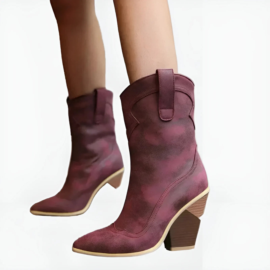 Women's Comfortable Casual Cowboy Boots with Pointed Toe and Cushioned