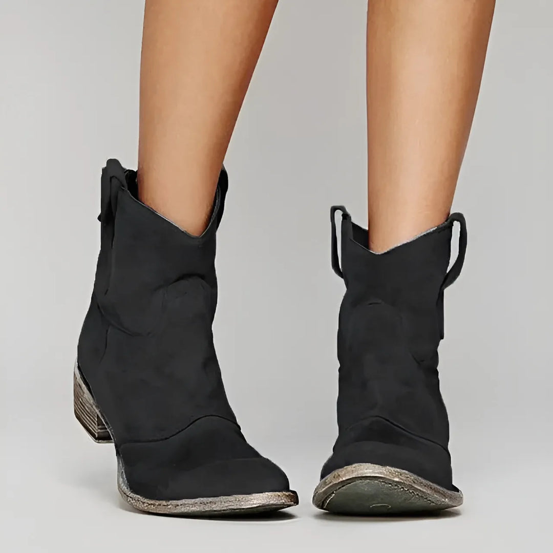Women's Comfortable Dressy Cowboy Boots with Block Heel and Pointed Toe