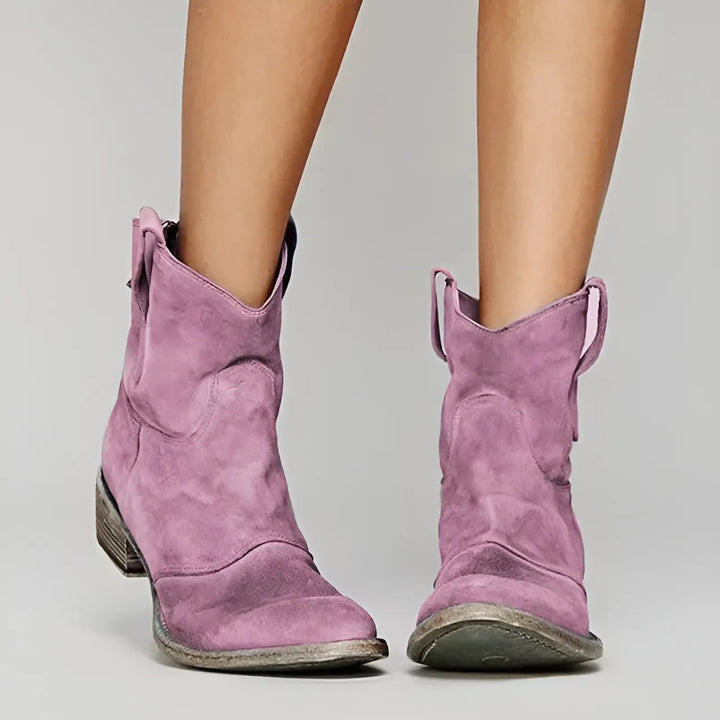 Women's Comfortable Dressy Cowboy Boots with Block Heel and Pointed Toe