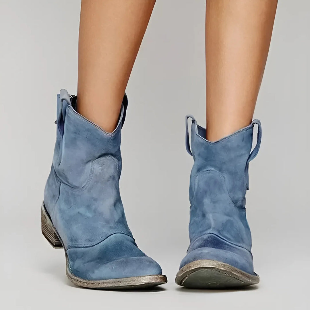 Women's Comfortable Dressy Cowboy Boots with Block Heel and Pointed Toe