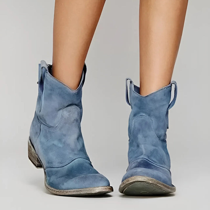 Women's Comfortable Dressy Cowboy Boots with Block Heel and Pointed Toe