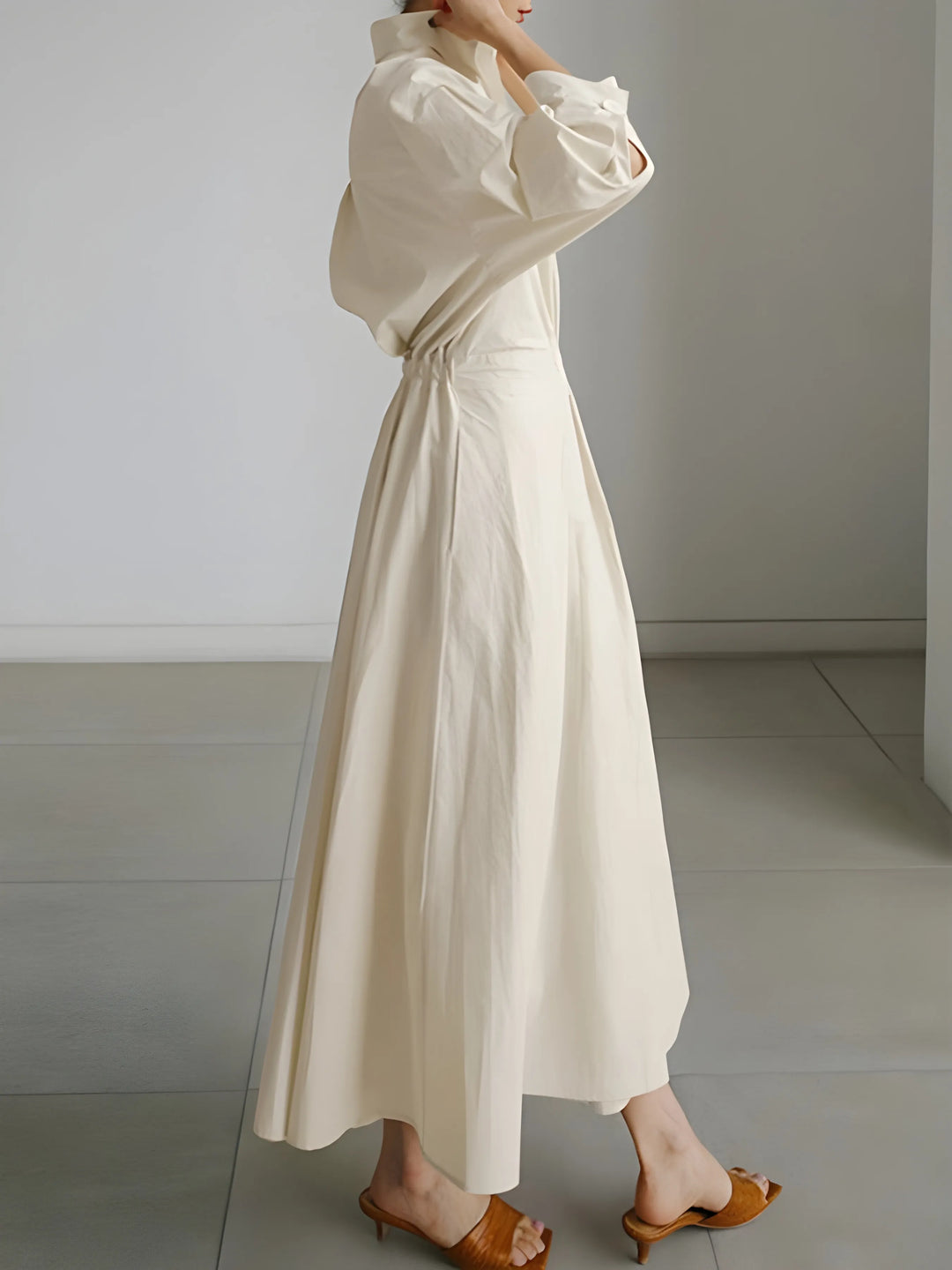 Women's Elegant A-Line Maxi Wedding Guest Dress with V-Neck