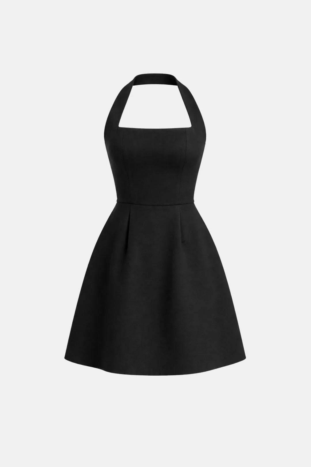 Women's Elegant A-Line Mini Cocktail Dress with Halter Neckline