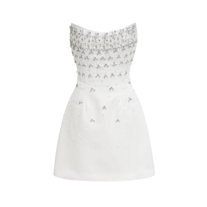 Women's Elegant A-Line Mini Cocktail Dress with Strapless Neckline