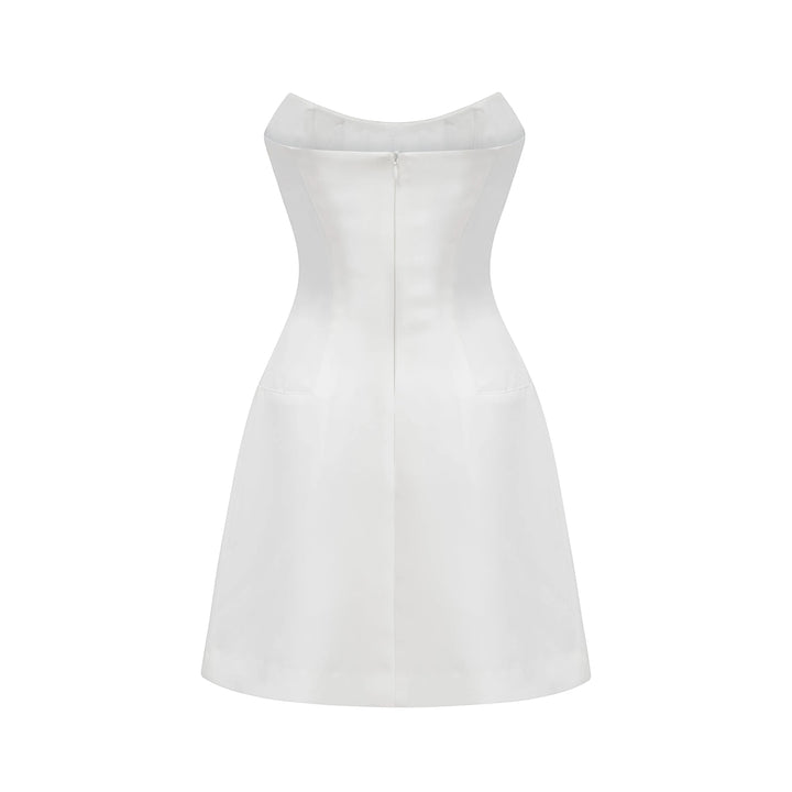 Women's Elegant A-Line Mini Cocktail Dress with Strapless Neckline