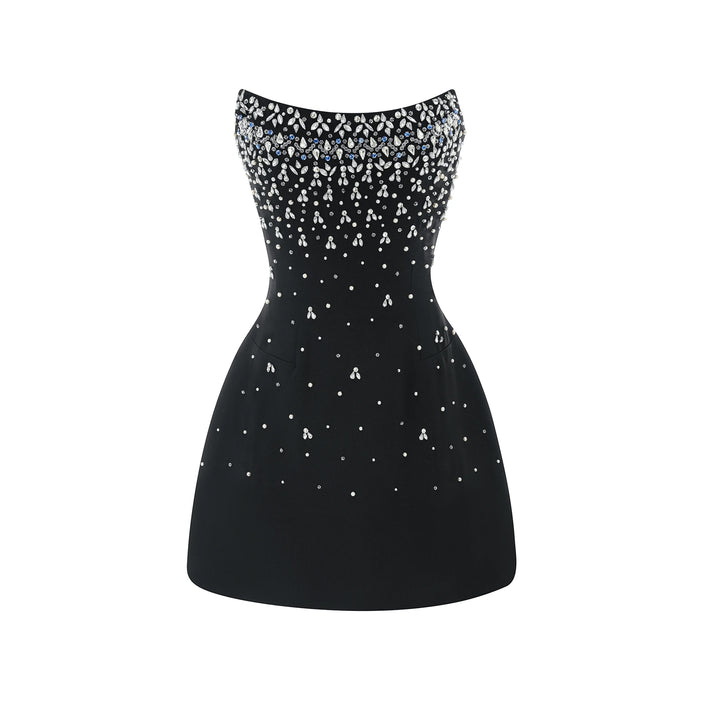 Women's Elegant A-Line Mini Cocktail Dress with Strapless Neckline