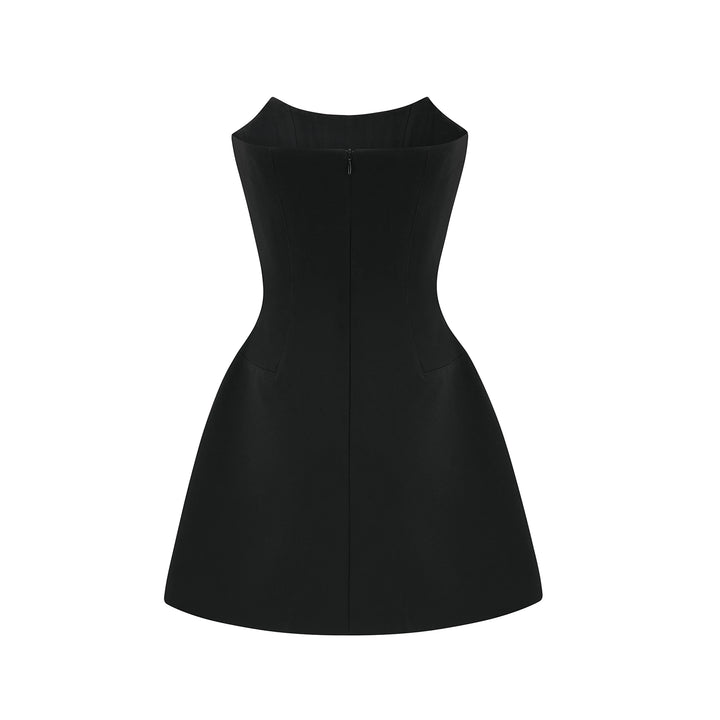 Women's Elegant A-Line Mini Cocktail Dress with Strapless Neckline