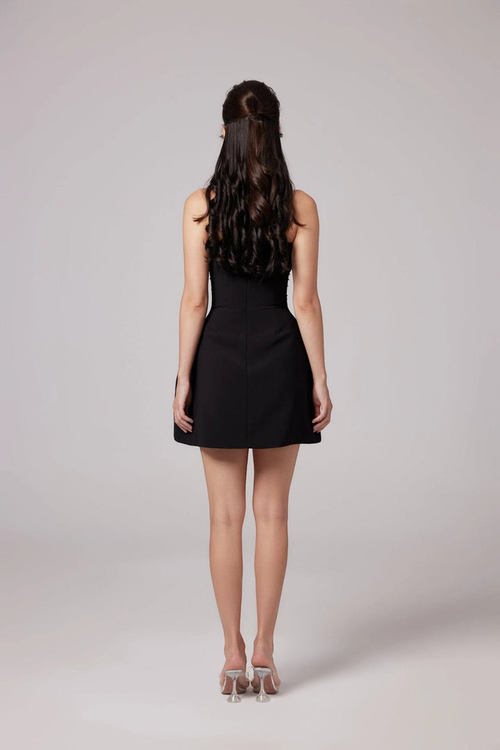 Women's Elegant A-Line Mini Cocktail Dress with Strapless Neckline