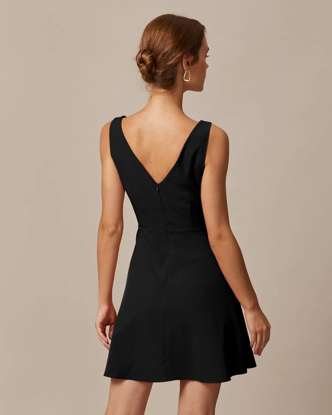 Women's Elegant Flowy Mini Cocktail Dress with Boat Neck