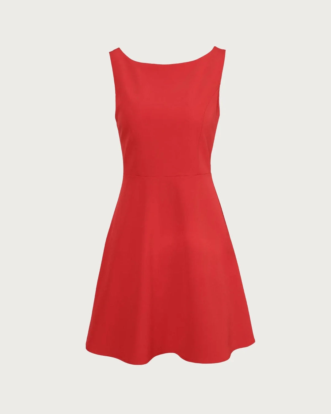Women's Elegant Flowy Mini Cocktail Dress with Boat Neck