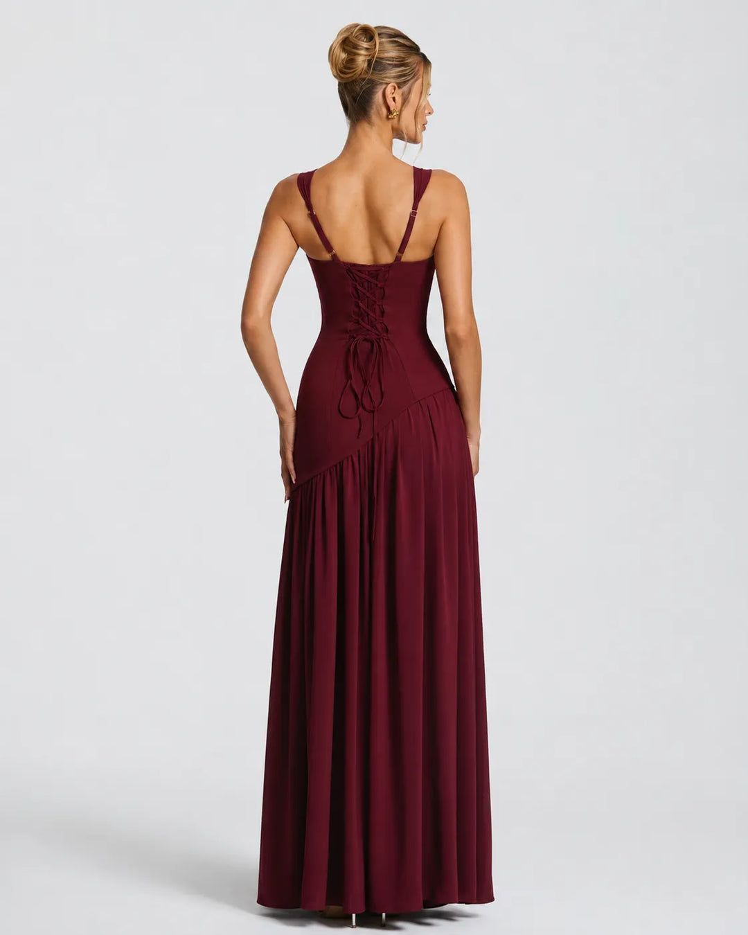Women's Elegant Formal Maxi Wedding Guest Dress with Slit