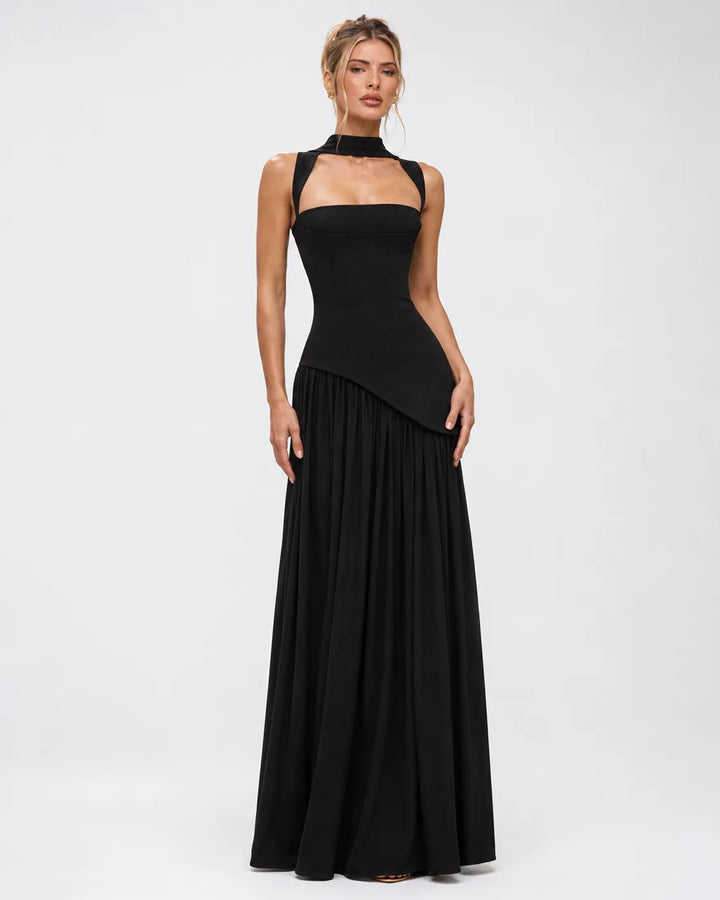 Women's Elegant Formal Maxi Wedding Guest Dress with Slit
