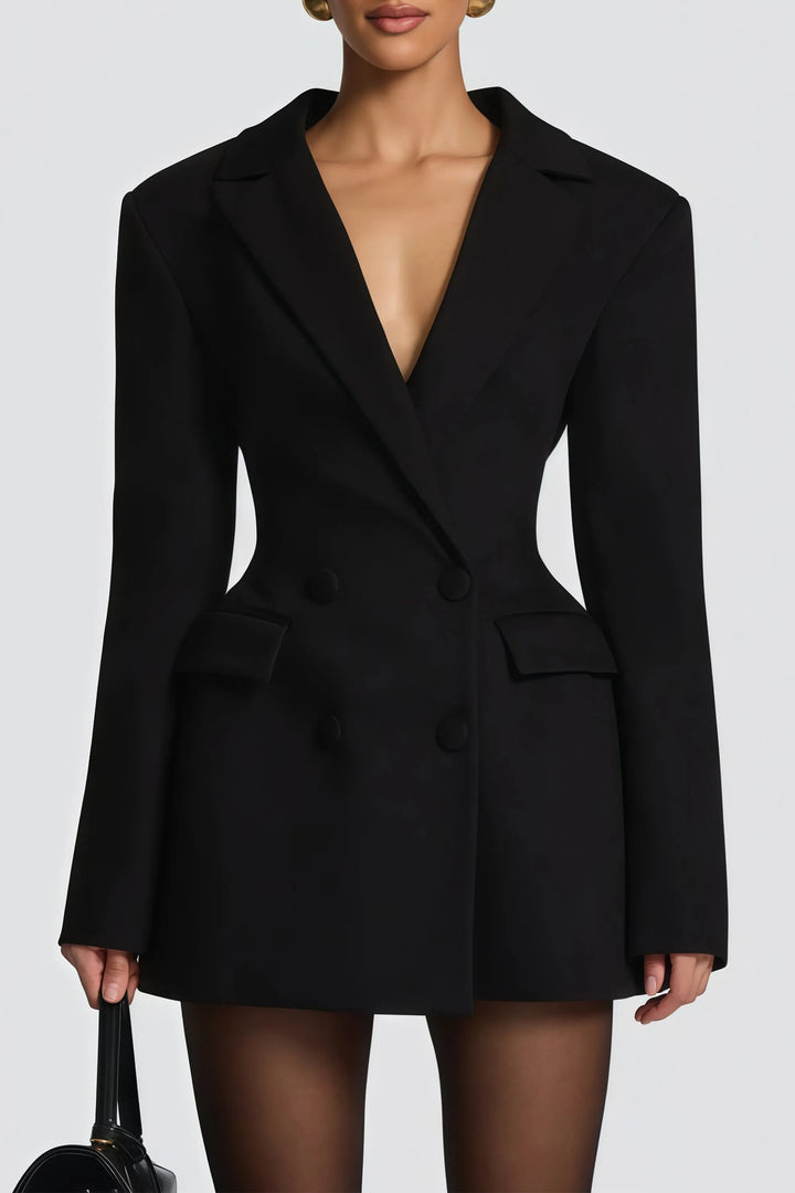 Women's Elegant Formal Mini Cocktail Dress with V-Neck