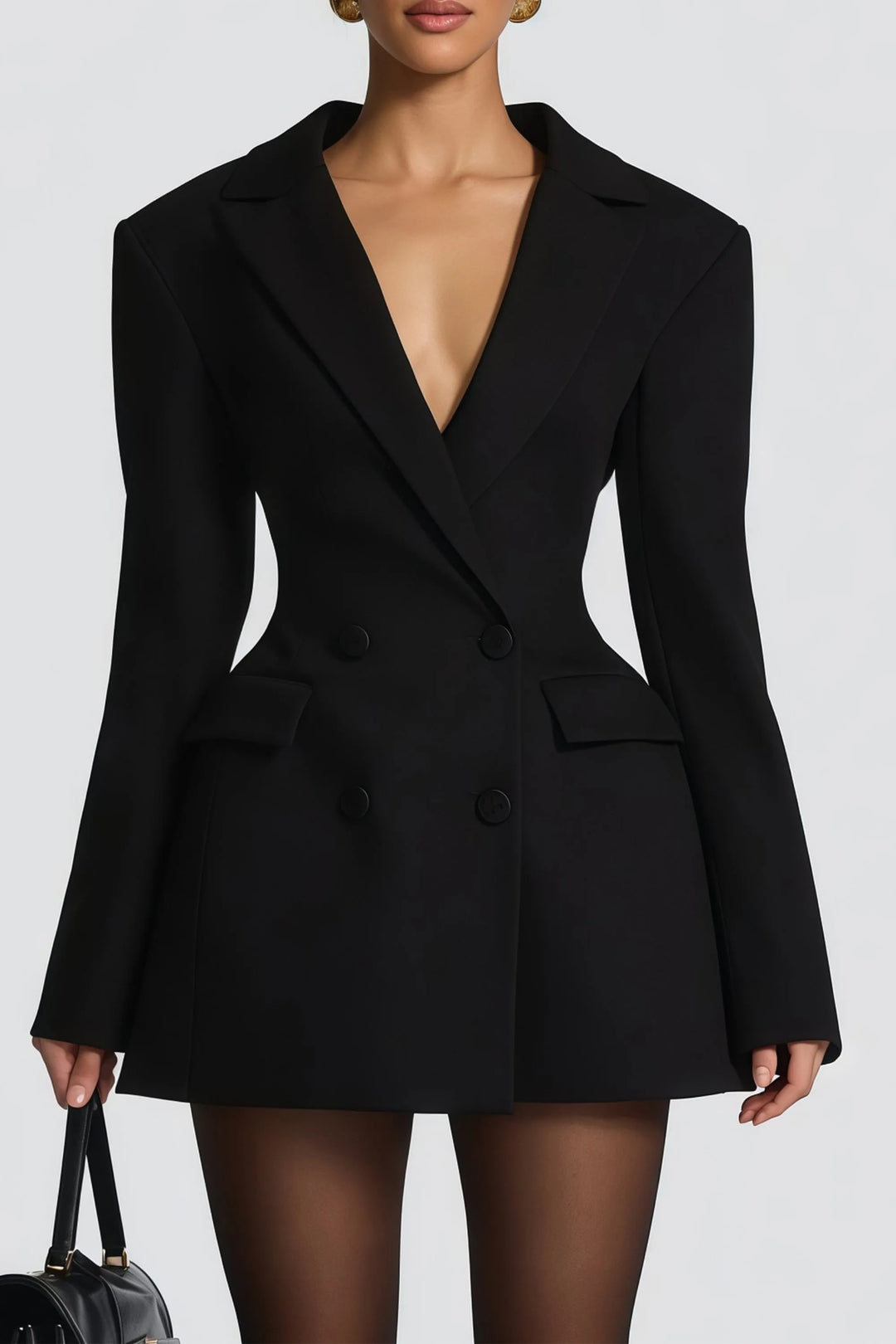 Women's Elegant Formal Mini Cocktail Dress with V-Neck