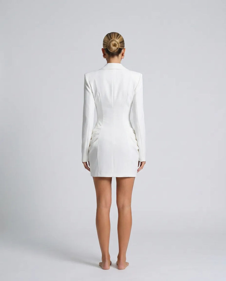 Women's Elegant Formal Mini Cocktail Dress with V-Neck and Ruched Detail