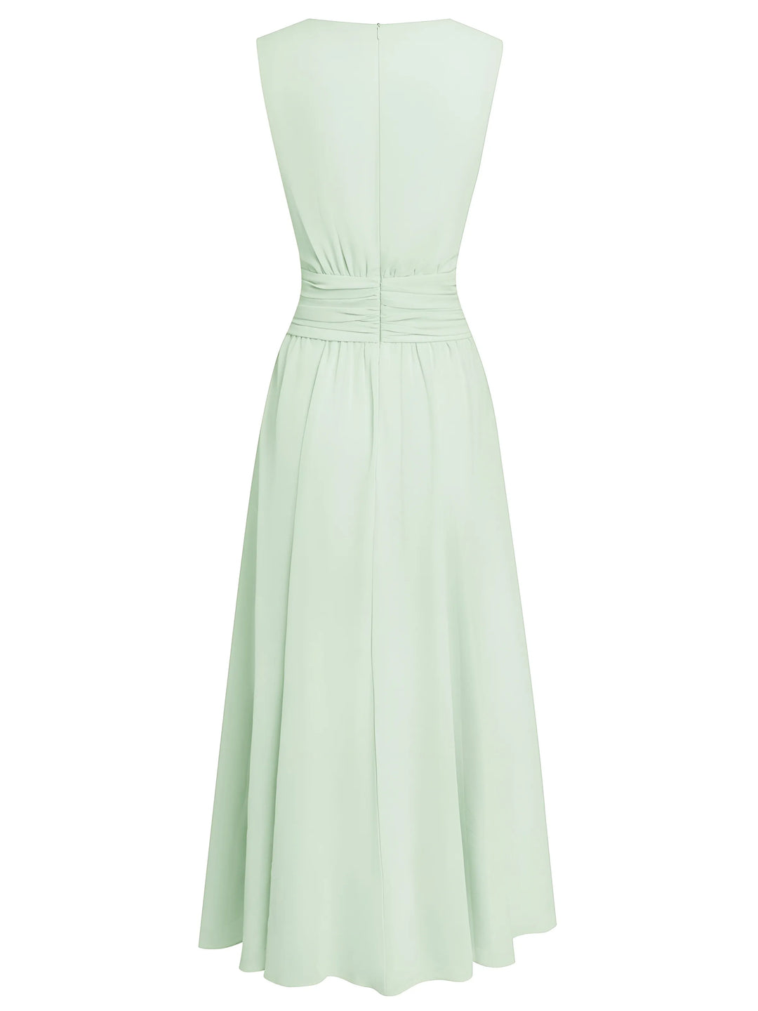 Women's Elegant Sleeveless Maxi Wedding Guest Dress with A-Line Silhouette