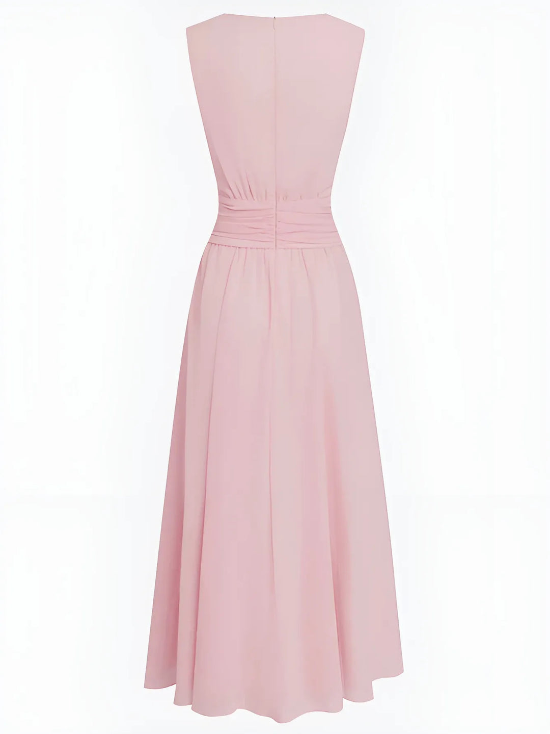Women's Elegant Sleeveless Maxi Wedding Guest Dress with A-Line Silhouette