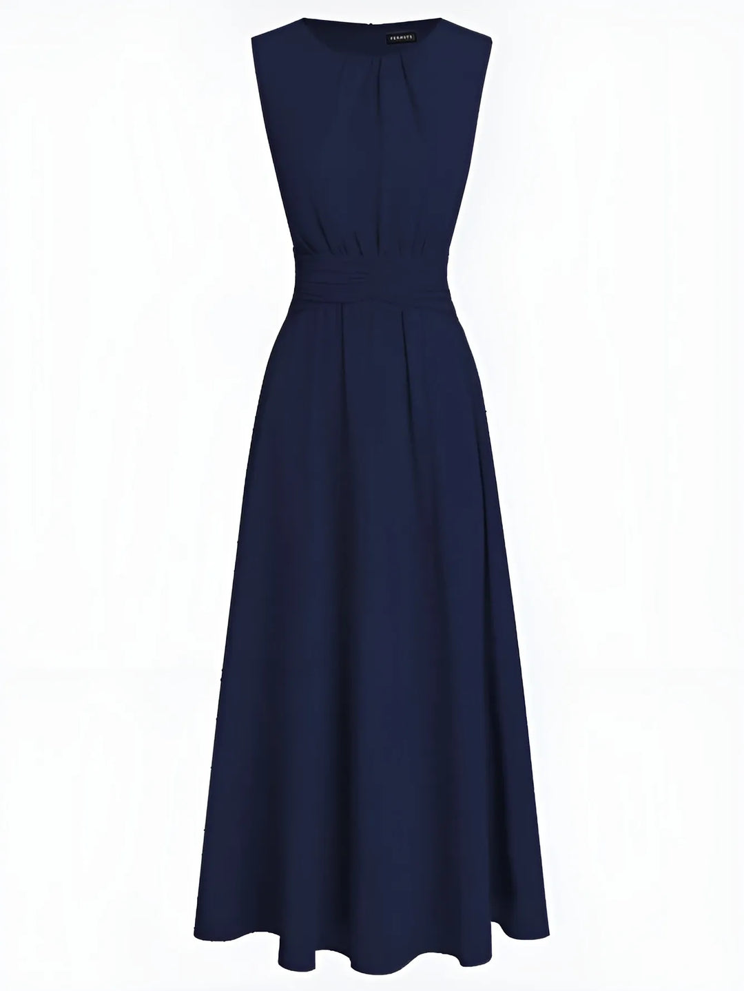 Women's Elegant Sleeveless Maxi Wedding Guest Dress with A-Line Silhouette