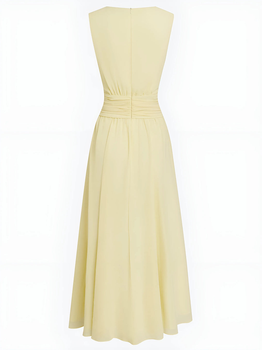 Women's Elegant Sleeveless Maxi Wedding Guest Dress with A-Line Silhouette