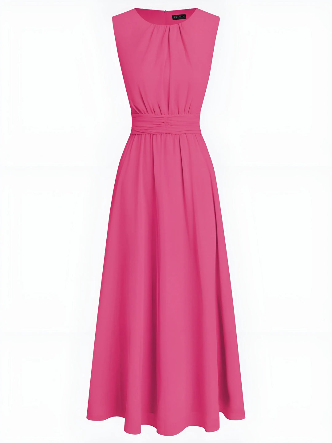 Women's Elegant Sleeveless Maxi Wedding Guest Dress with A-Line Silhouette