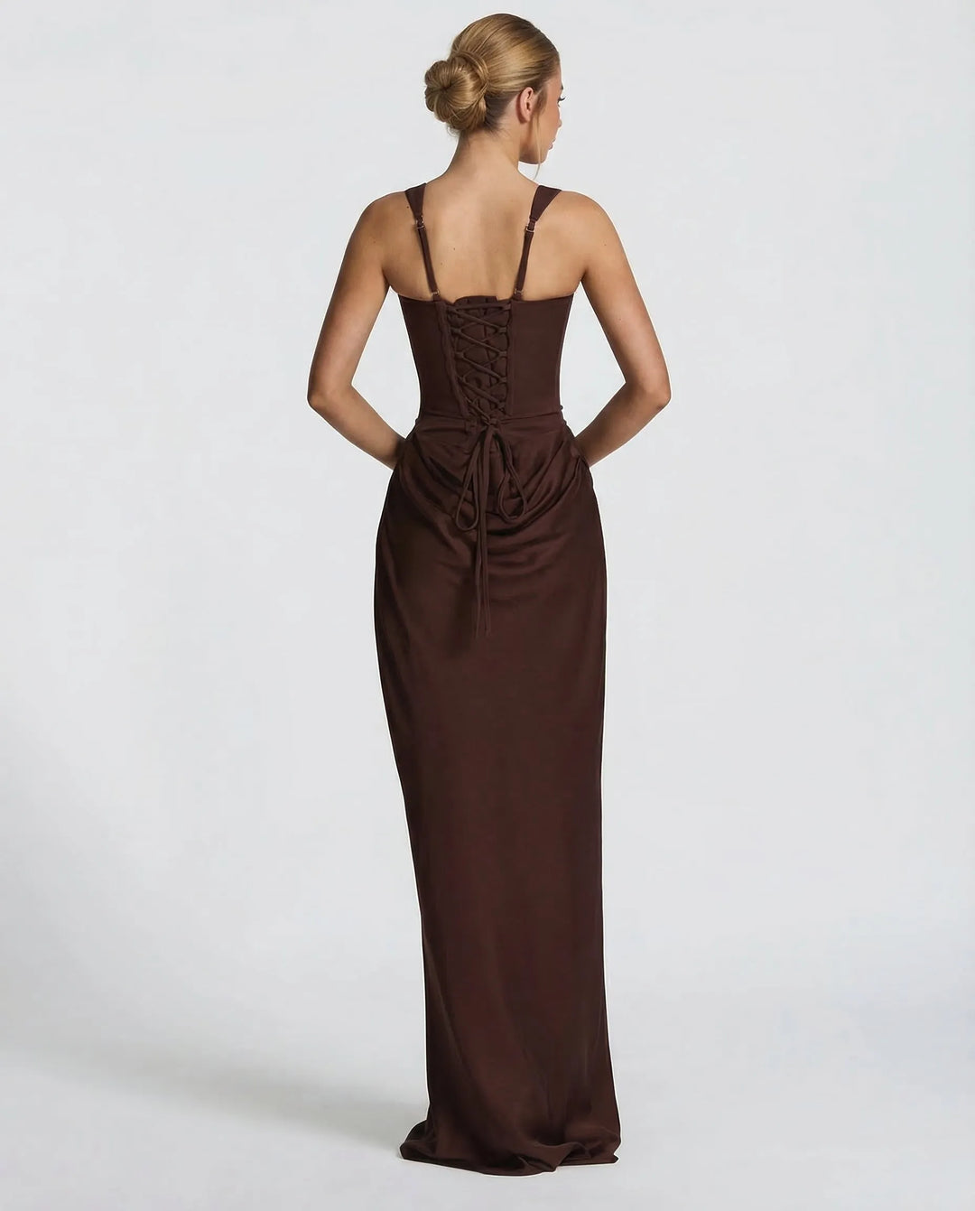 Women's Elegant Sleeveless Maxi Wedding Guest Dress with Square Neck