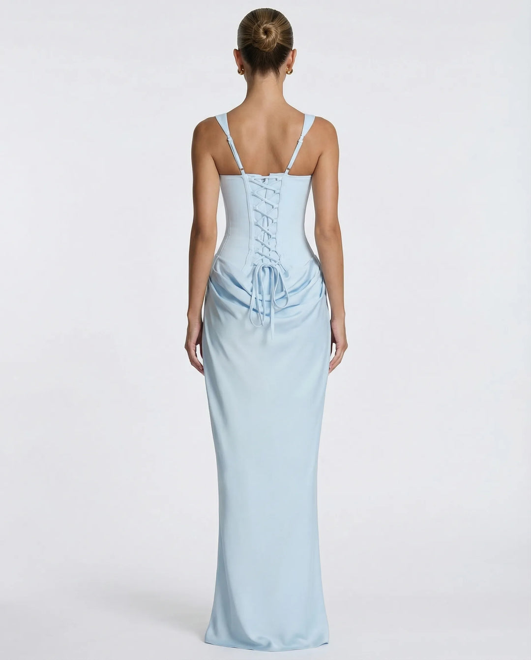 Women's Elegant Sleeveless Maxi Wedding Guest Dress with Square Neck