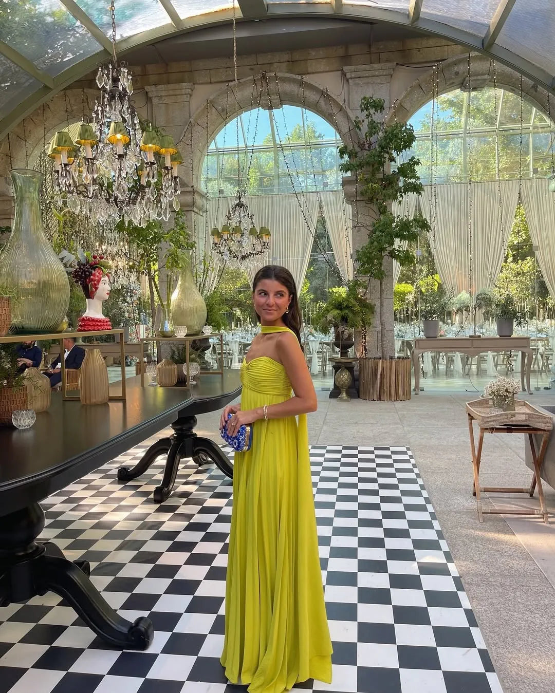 Women's Elegant Strapless Maxi Wedding Guest Dress with Sweetheart Neckline
