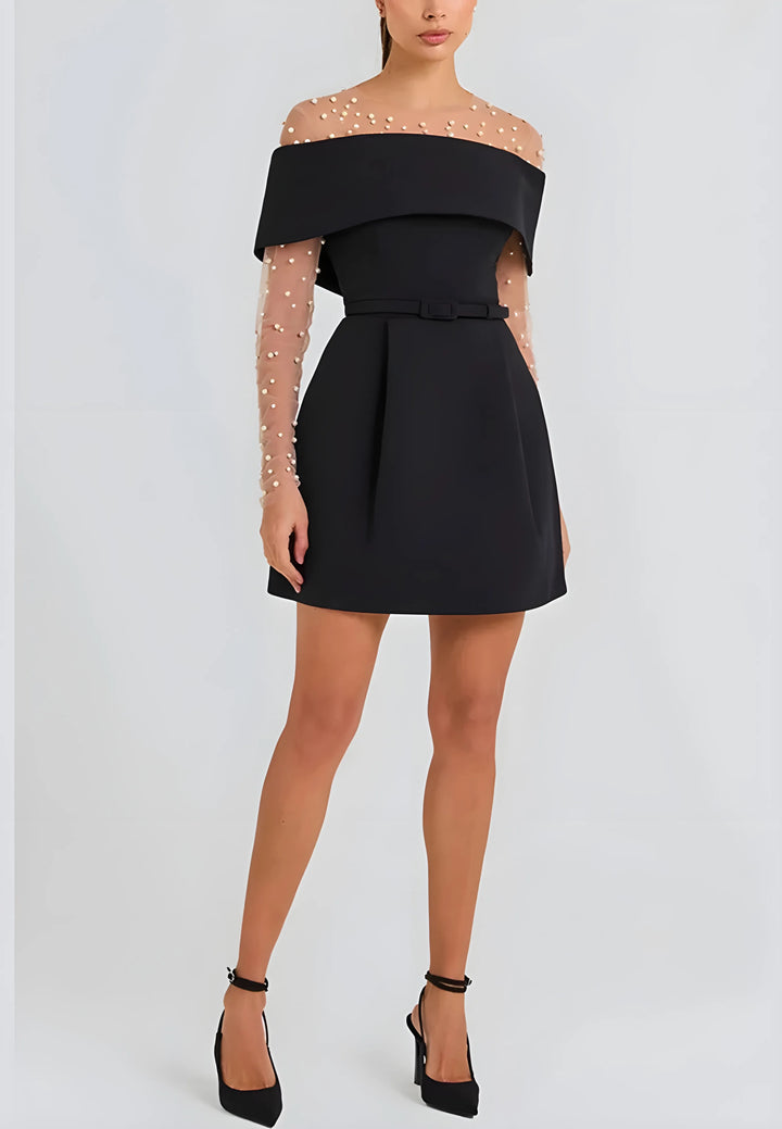 Women's Elegant Strapless Mini Cocktail Dress with Open Back