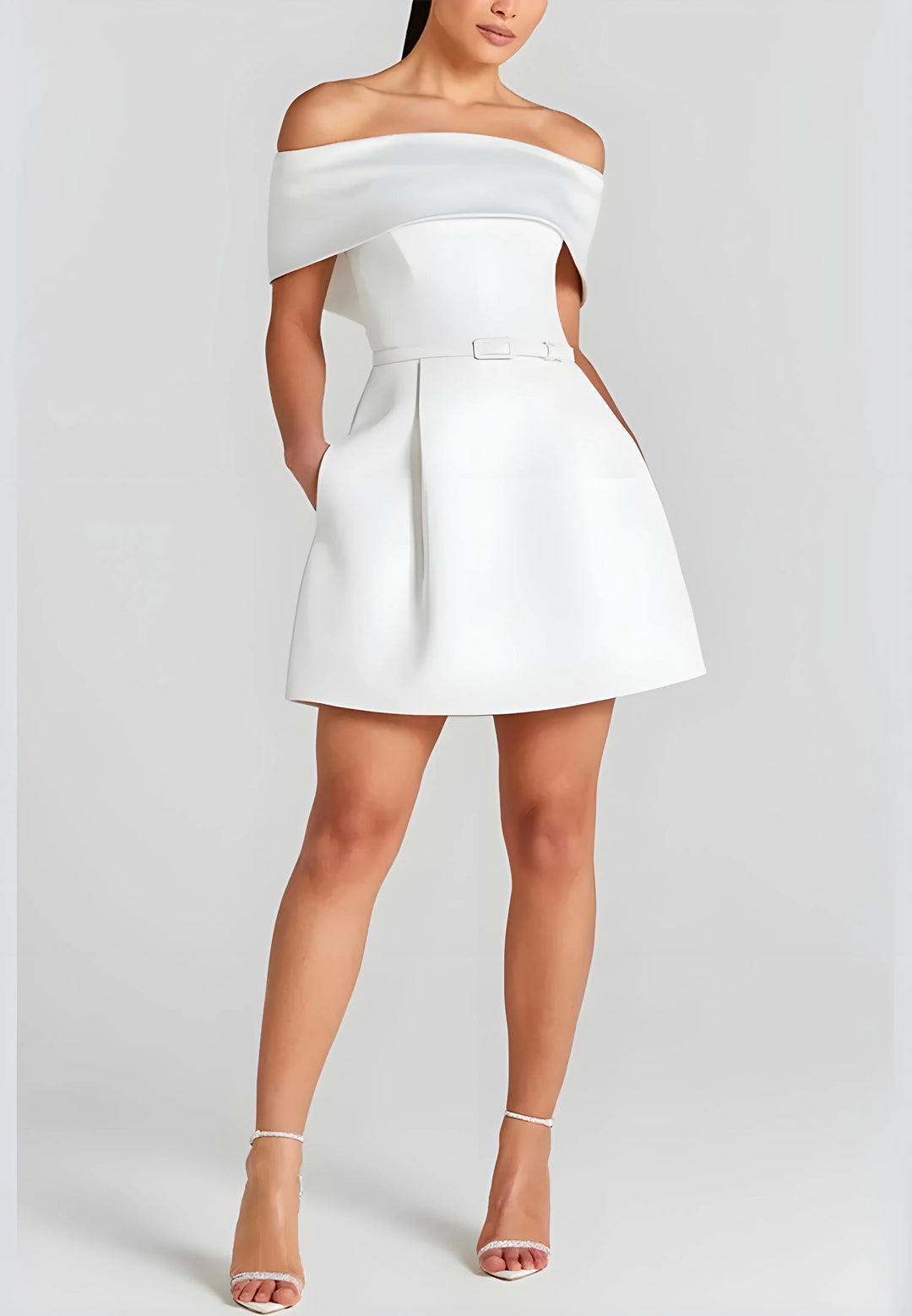 Women's Elegant Strapless Mini Cocktail Dress with Open Back