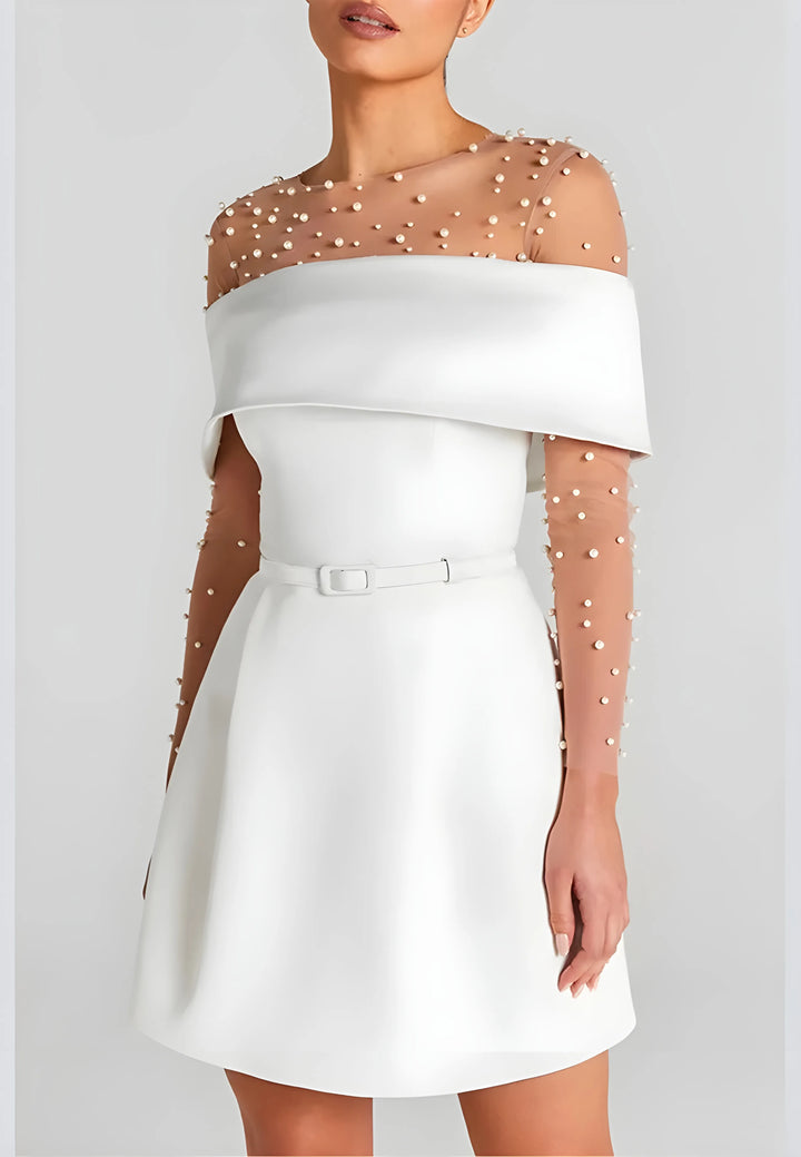 Women's Elegant Strapless Mini Cocktail Dress with Open Back