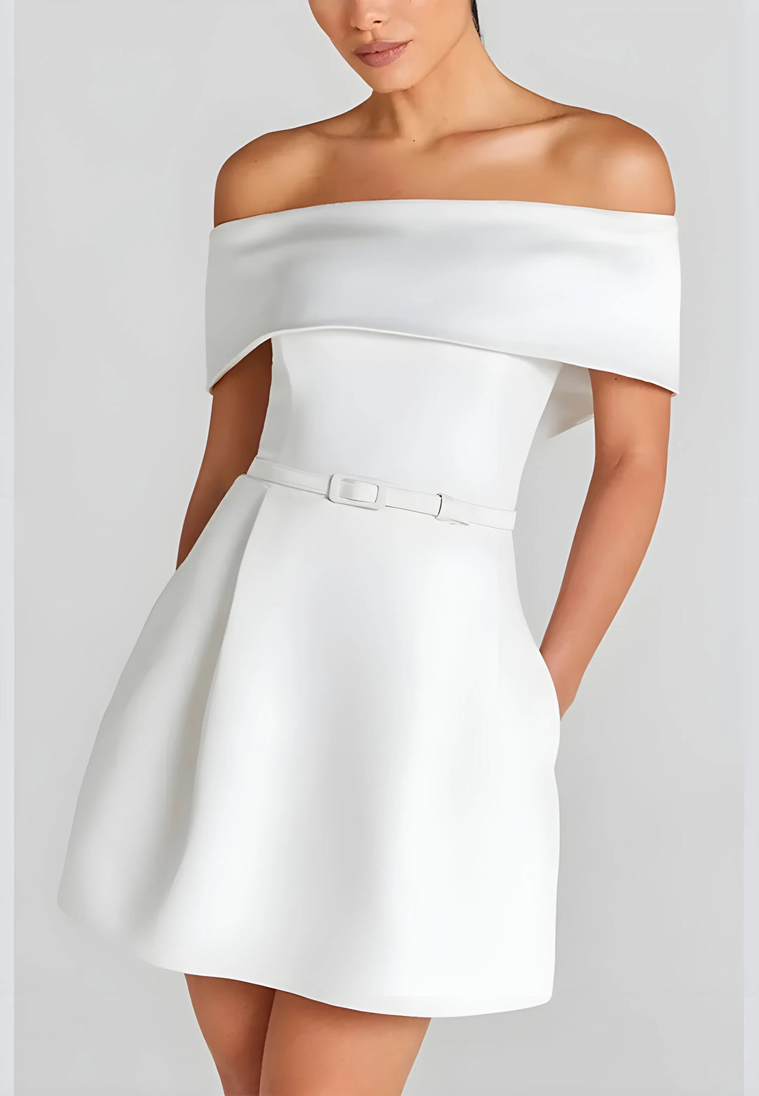 Women's Elegant Strapless Mini Cocktail Dress with Open Back