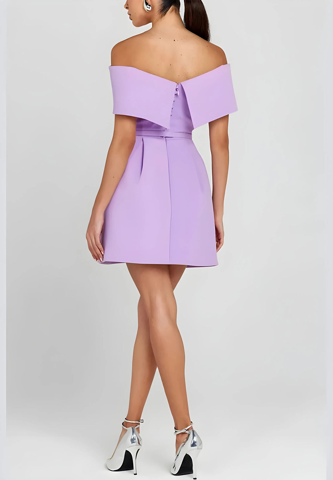 Women's Elegant Strapless Mini Cocktail Dress with Open Back
