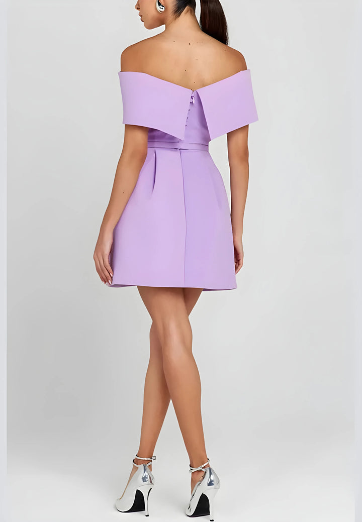 Women's Elegant Strapless Mini Cocktail Dress with Open Back