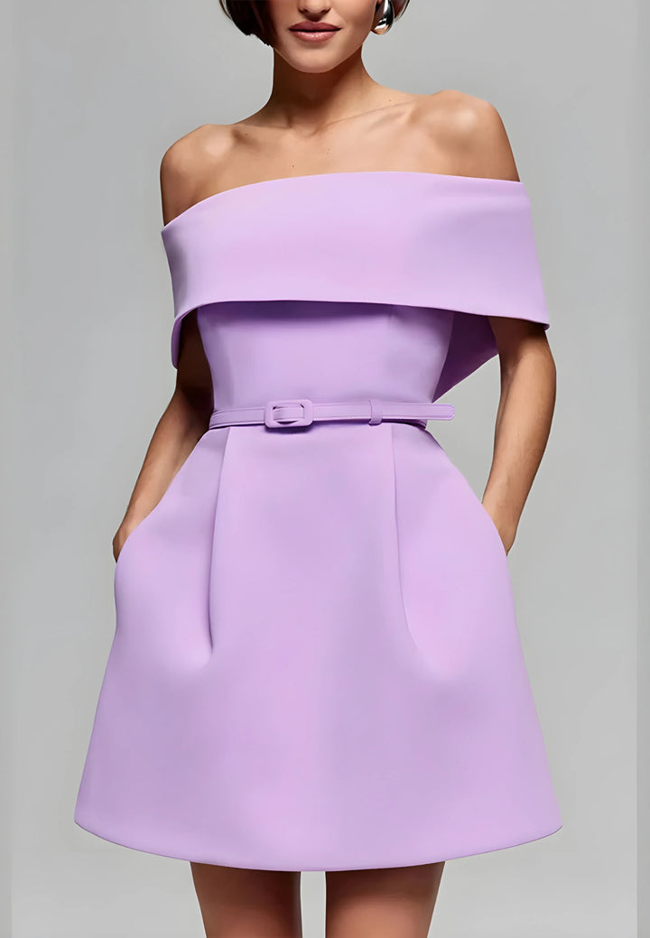 Women's Elegant Strapless Mini Cocktail Dress with Open Back