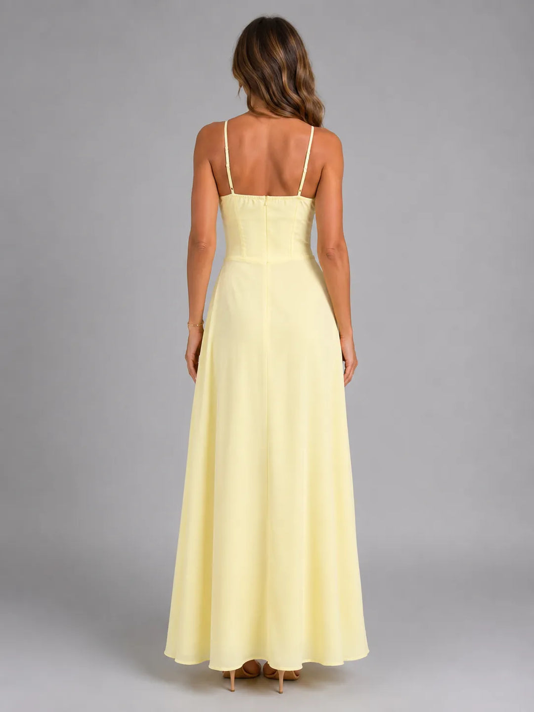 Women's Elegant Summer Maxi Wedding Guest Dress with Sweetheart Neckline