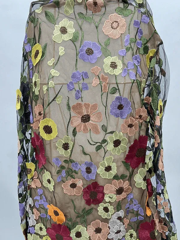 Women's Floral Long Sleeve Mini Cocktail Dress with Open Back