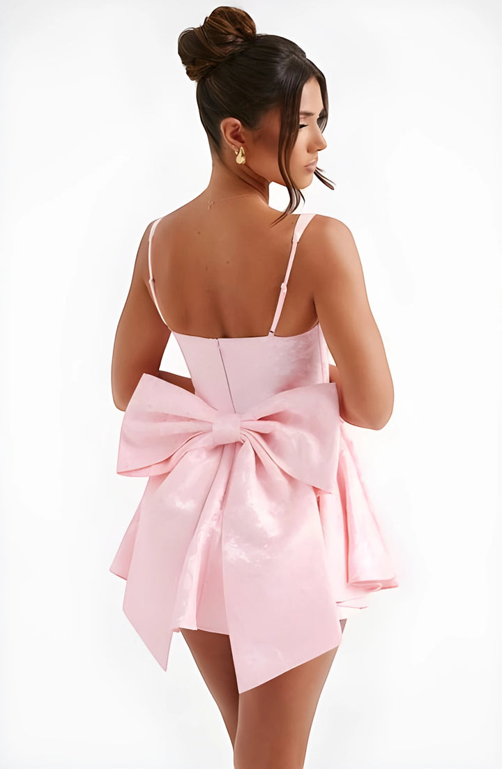 Women's Floral Mini Cocktail Dress with Sweetheart Neckline
