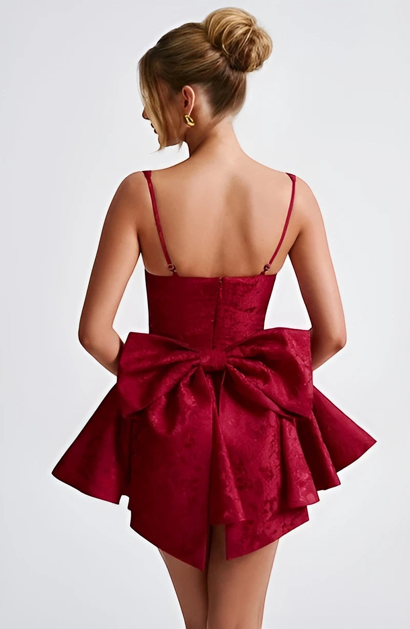 Women's Floral Mini Cocktail Dress with Sweetheart Neckline