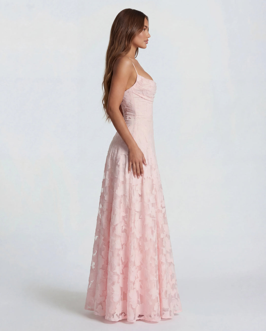 Women's Formal Floral Maxi Wedding Guest Dress with Spaghetti Straps