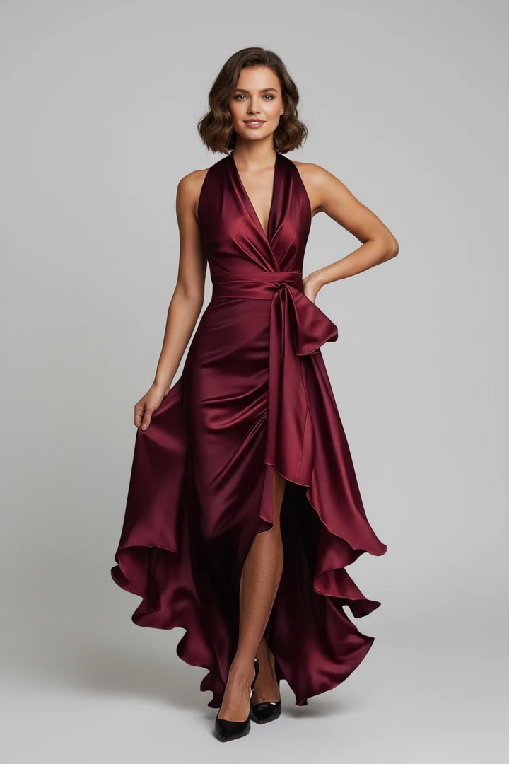 Women's Elegant Maxi Dress with V-Neck