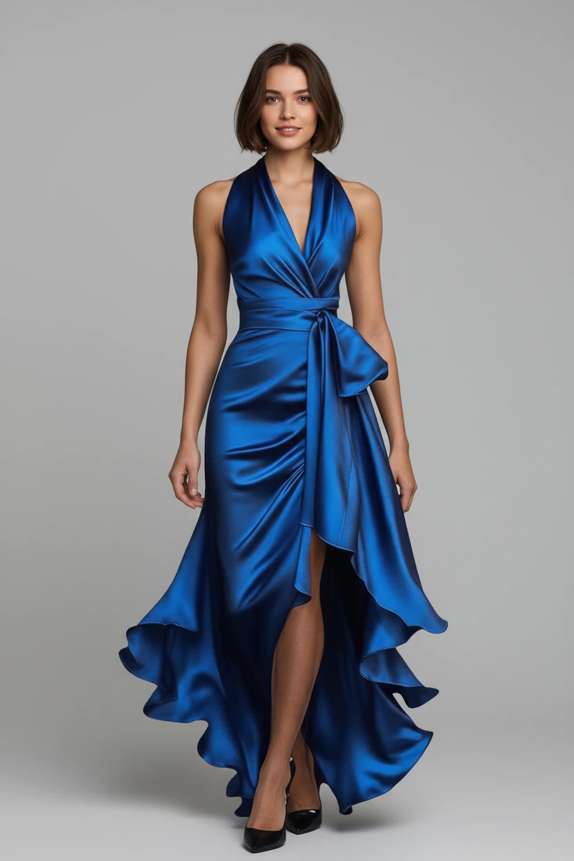 Women's Elegant Maxi Dress with V-Neck
