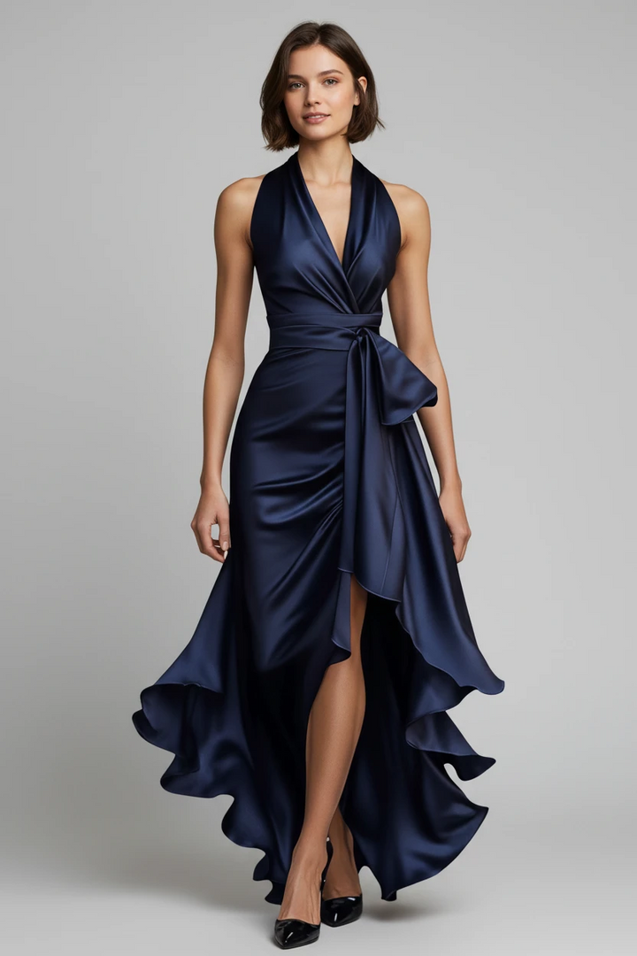 Women's Elegant Maxi Dress with V-Neck