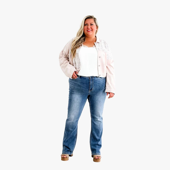 Women's High Waisted Bootcut Jeans with Stretch