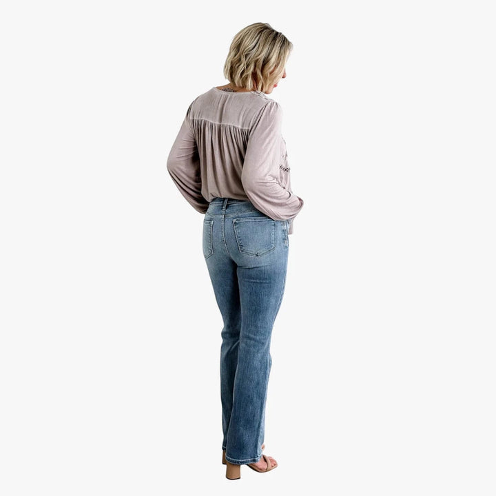Women's High Waisted Bootcut Jeans with Stretch